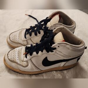 Nike White and Black High-Top Sneakers